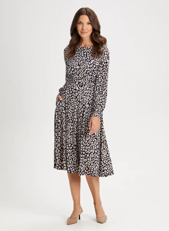 Animal Motif Midi Dress