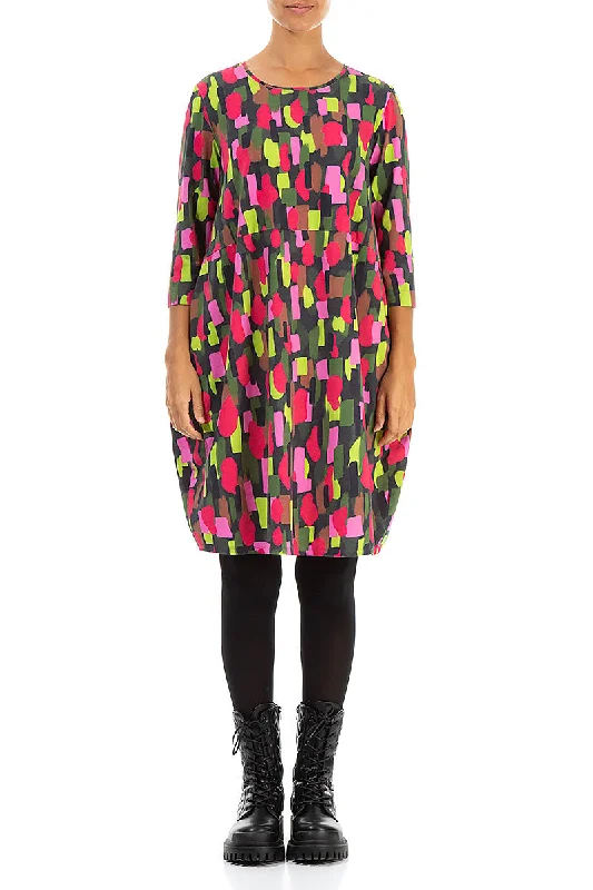 Balloon Paint Mosaic Cotton Dress