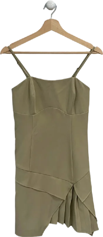 Boohoo Khaki Spaghetti Strap Mini Dress UK 10