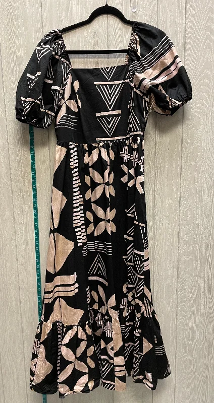 Dress Casual Midi By Express In Black & Pink, Size: M