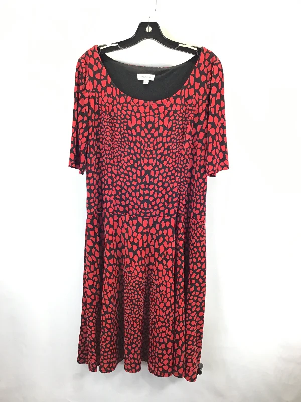 Dress Casual Midi By Jones Studio In Black & Red, Size: 14