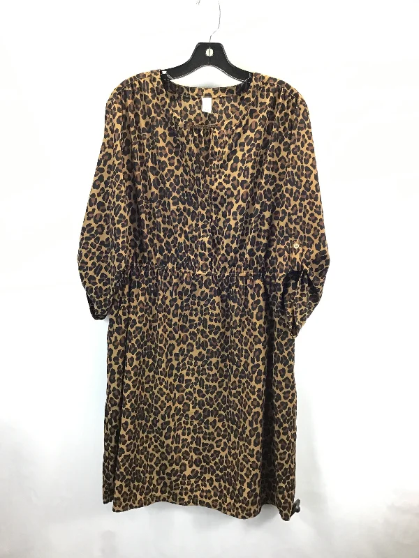 Dress Casual Midi By Old Navy In Leopard Print, Size: Xl