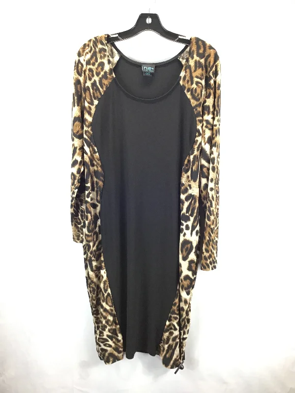 Dress Casual Midi By Rue 21 In Animal Print, Size: 3x