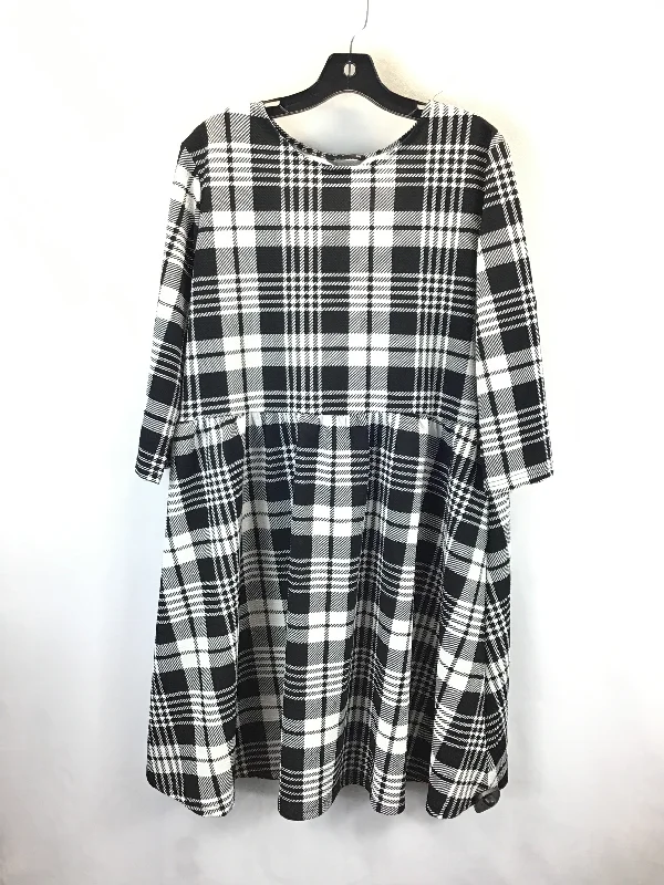 Dress Casual Midi By Shein In Plaid Pattern, Size: 2x