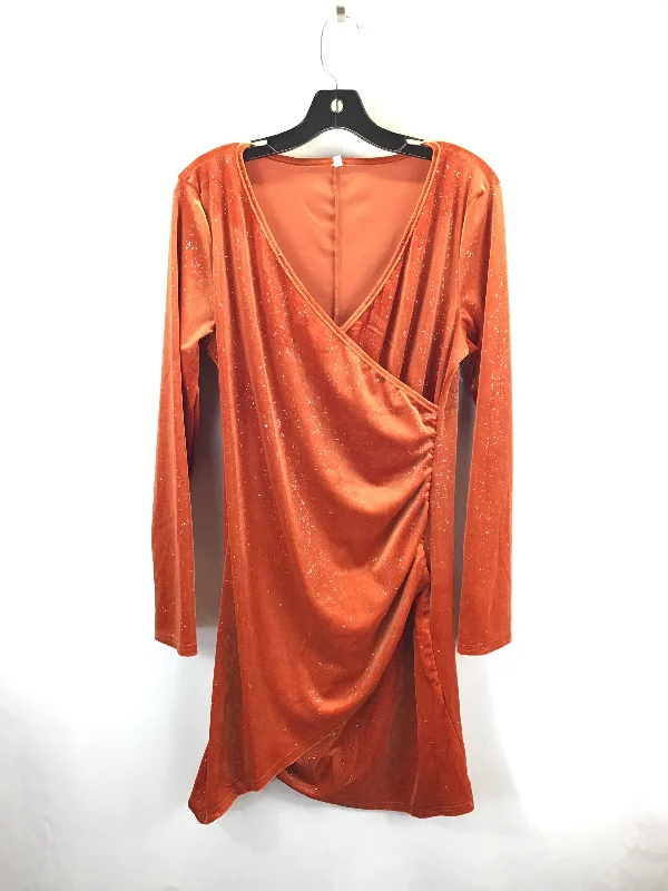 Dress Party Midi By Clothes Mentor In Orange, Size: Xl