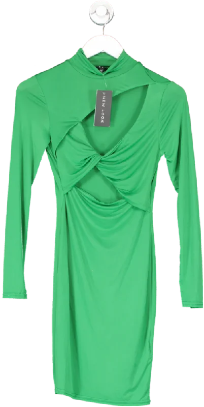 New Look Green Go Cut Out Twist Mini Dress UK 8