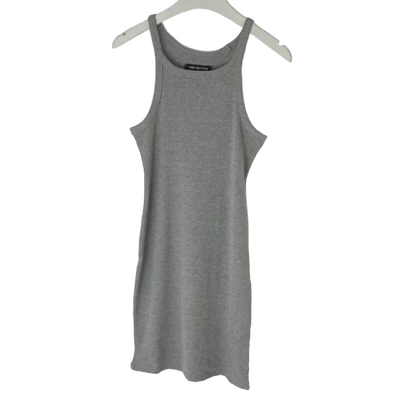 Urban Outfitters Grey Ribbed Sleeveless Mini Dress UK L