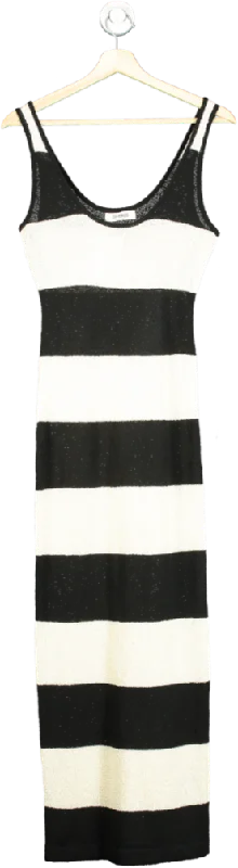 4th + Reckless Black and White Striped Maxi Dress UK 6