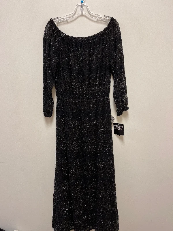 Dress Casual Maxi By Nine West In Black & Gold, Size: M