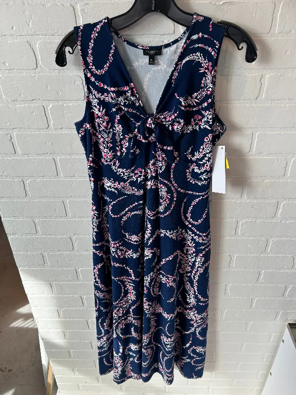 Dress Casual Maxi By Talbots In Blue & Pink, Size: Mp