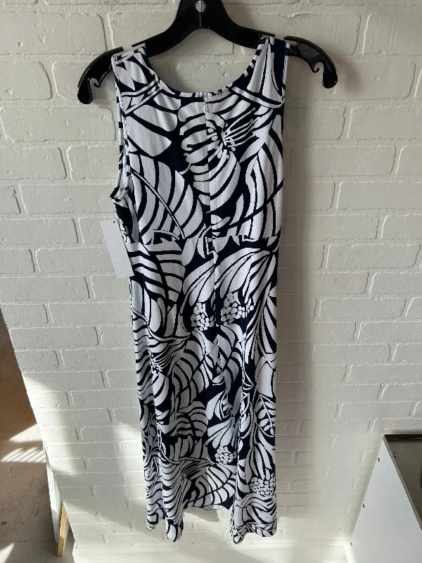 Dress Casual Maxi By Talbots In Blue & White, Size: Mp