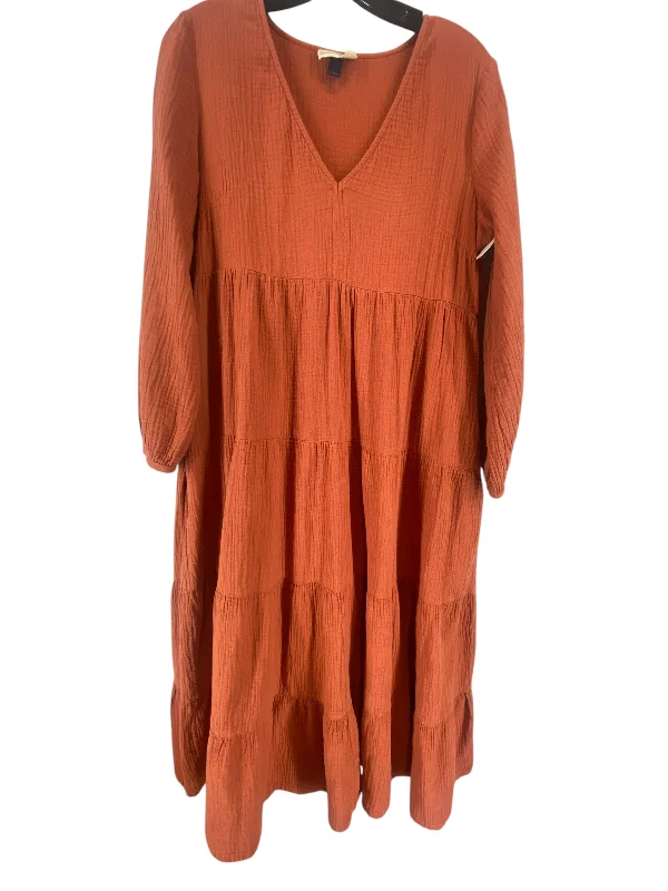 Dress Casual Maxi By Universal Thread In Orange, Size: L