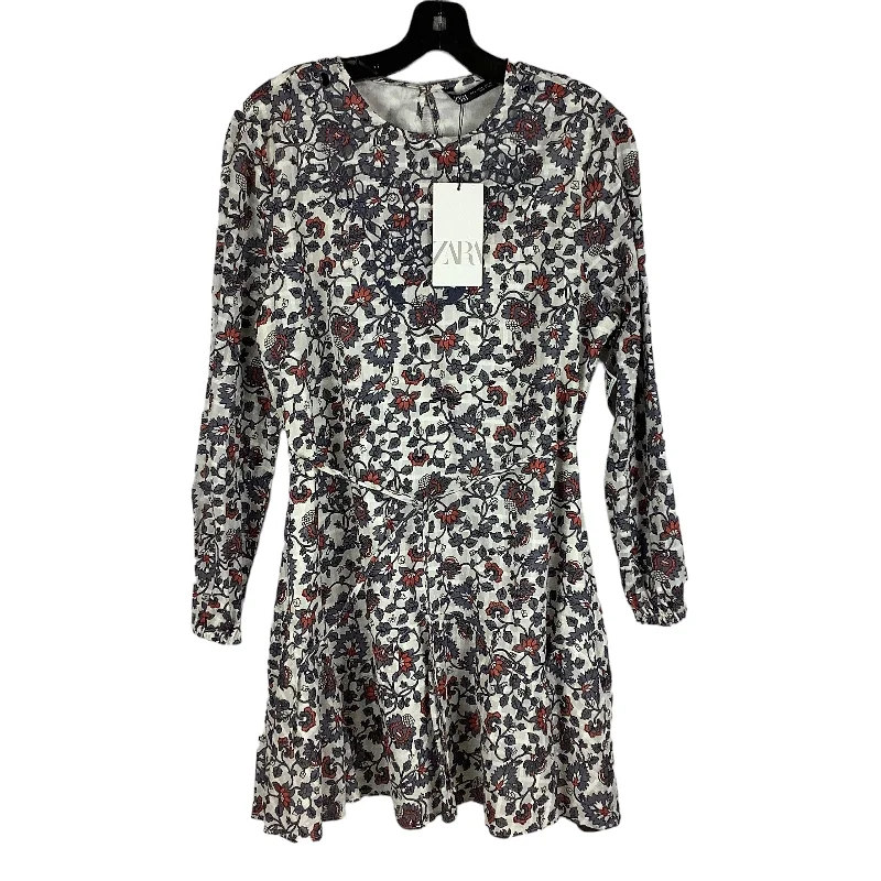 Dress Party Short By Zara Basic In Floral Print, Size: L (fits like M)