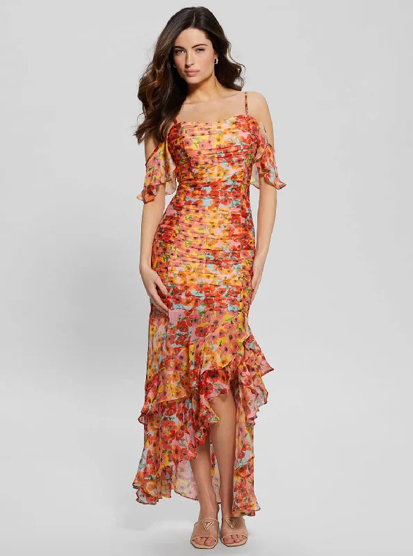 Eco Red Floral Juliana Maxi Dress