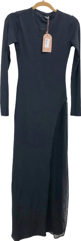 MESHKI Black Long Sleeve Maxi Dress UK S