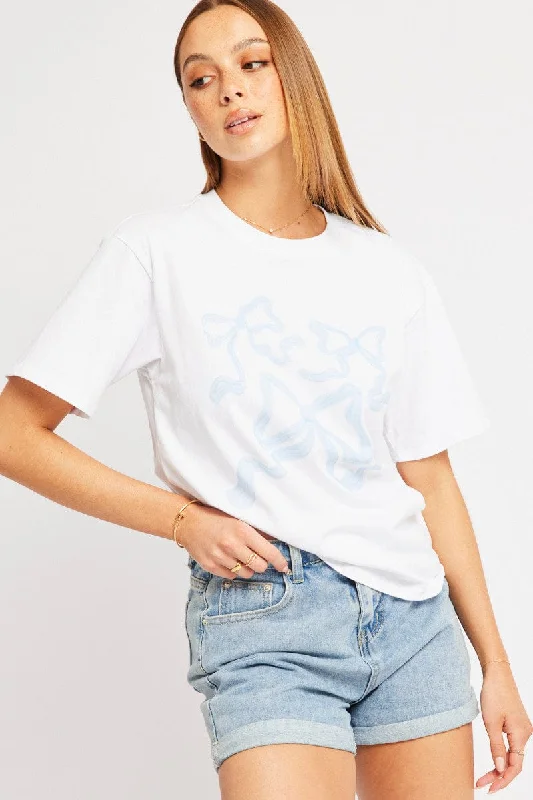 Blue Graphic Tee Short Sleeve