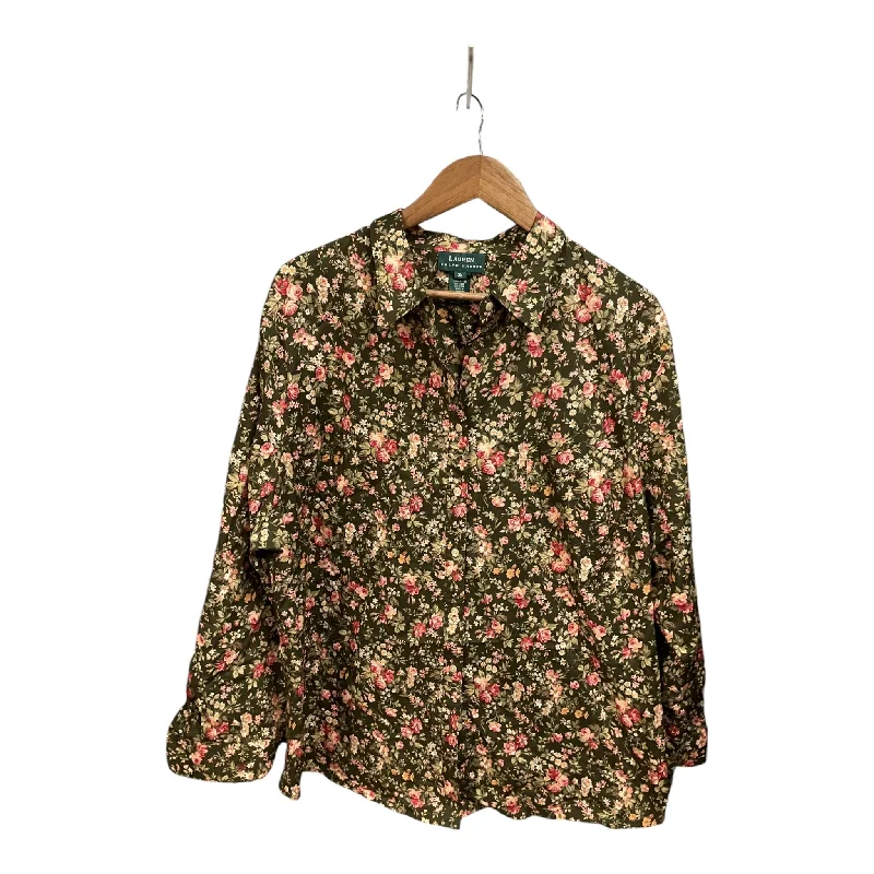 Blouse Long Sleeve By Lauren By Ralph Lauren In Floral Print, Size: 3x