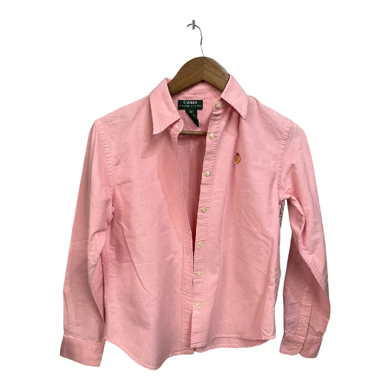 Blouse Long Sleeve By Lauren By Ralph Lauren In Pink, Size: S