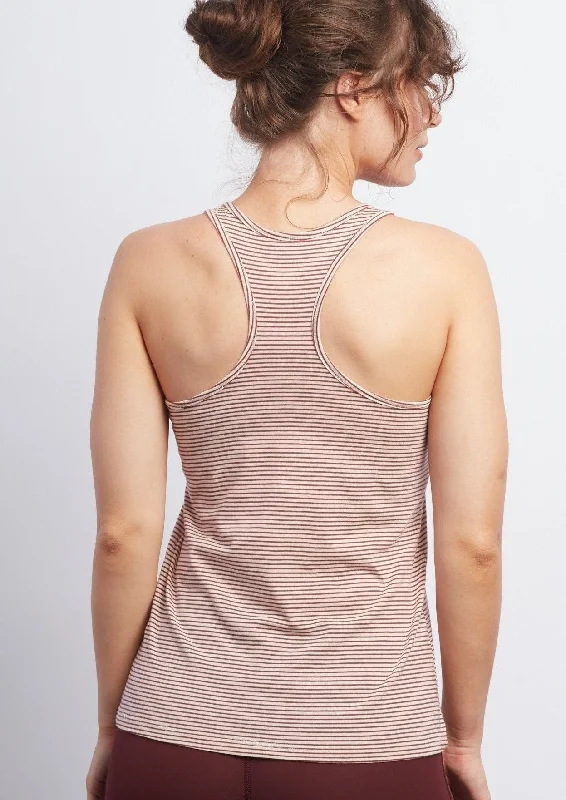 Burgundy Stripe Racerback Tank