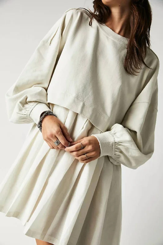 Eleanor Sweatshirt Dress In Ivory