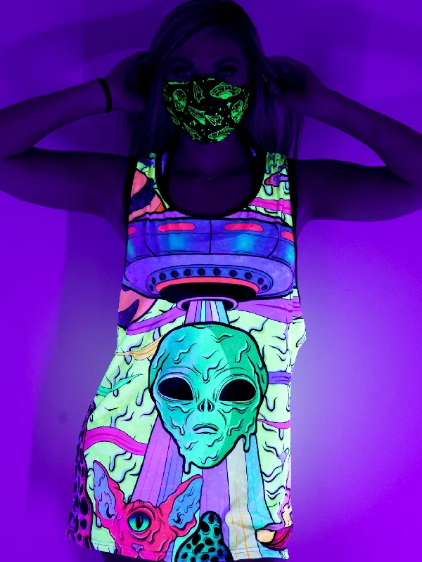 Neon Alien Drip Invasion (Yellow) Unisex Tank Top