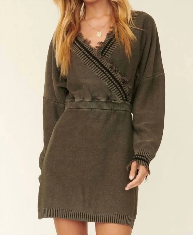 Serena Sweatshirt Dress In Olive