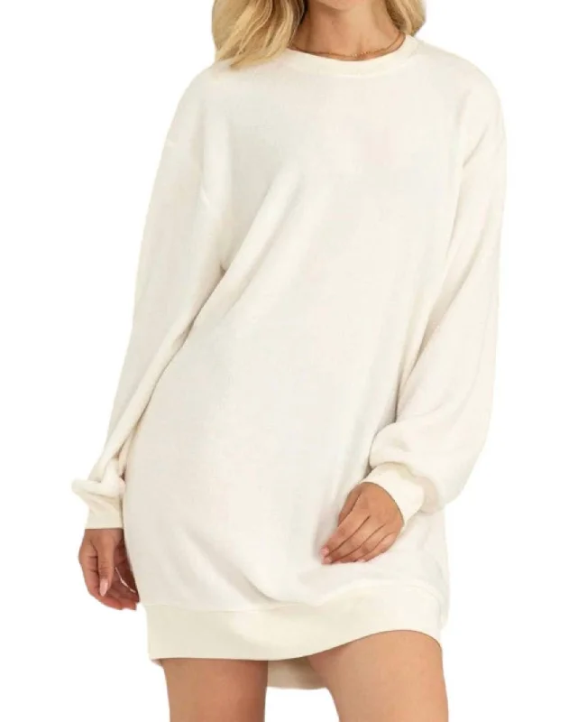 Sweatshirt Mini Dress In Cream