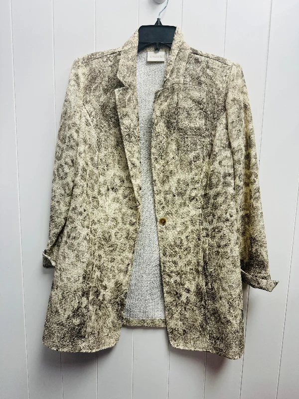 Blazer By Chicos In Brown & Grey, Size: M