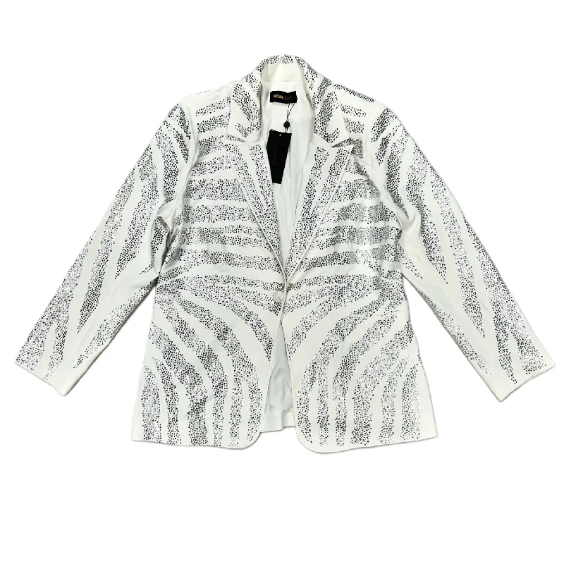 Blazer By Fashion Nova In Silver & White, Size: 2x