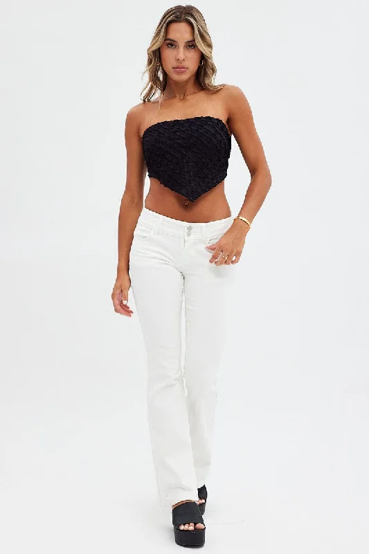 White Flare Jeans Low Waist