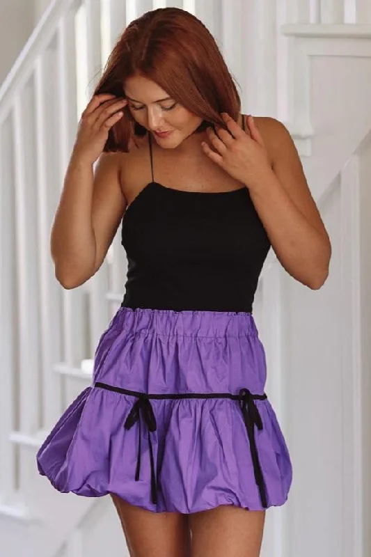 It's a New Day Skirt - Purple and Black