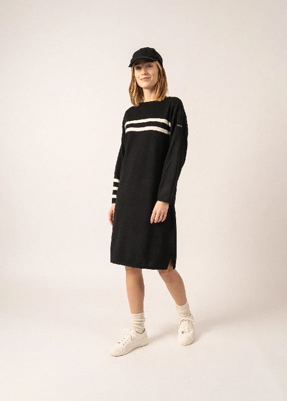 Nuage Striped Wool Dress - SAINT JAMES x Isabelle Ballu (NOIR/ECUME)